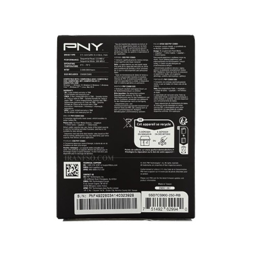 هارد SSD لپ تاپ 250 گیگابایت PNY Sata 2.5Inch CS900 یکسال گارانتی افق