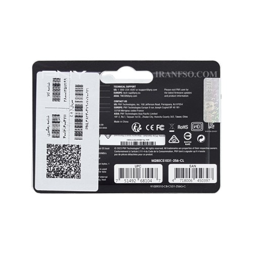 هارد SSD لپ تاپ 256 گیگابایت PNY M.2 NVME 2280_CS1031 گارانتی آواژنگ