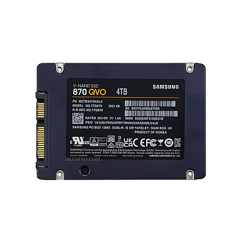 هارد SSD لپ تاپ 4 ترابایت سامسونگ Sata 2.5Inch QVO870 گارانتی آواژنگ