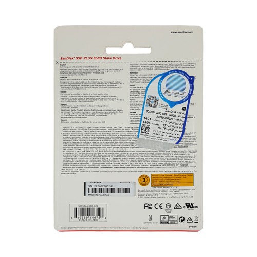 هارد SSD لپ تاپ 240 گیگابایت SanDisk Sata 2.5Inch Plus گارانتی سازگار