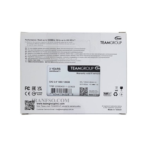 هارد SSD لپ تاپ 128 گیگابایت تیم گروپ Sata 2.5Inch GX2 گارانتی آواژنگ