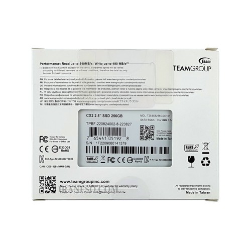 هارد SSD لپ تاپ 256 گیگابایت تیم گروپ Sata 2.5Inch CX2 گارانتی آواژنگ
