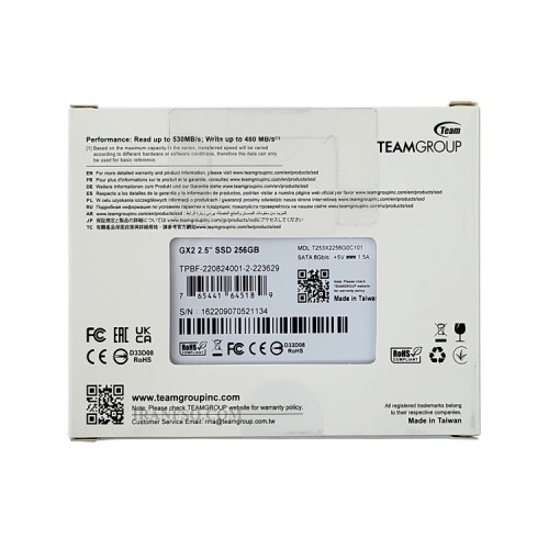 هارد SSD لپ تاپ 256 گیگابایت تیم گروپ Sata 2.5Inch GX2 گارانتی آواژنگ