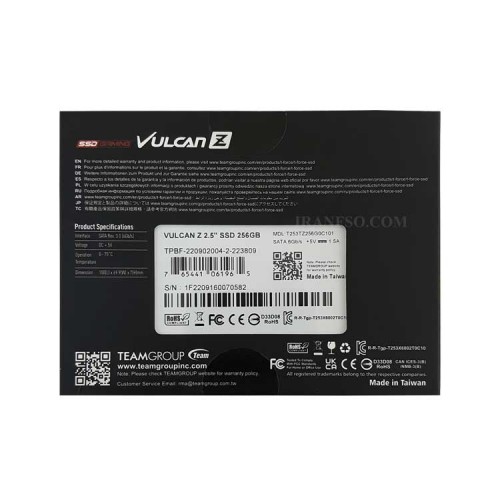 هارد SSD لپ تاپ 256 گیگابایت تیم گروپ Sata 2.5Inch T-Force گارانتی آواژنگ