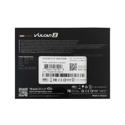 هارد SSD لپ تاپ 512 گیگابایت تیم گروپ Sata 2.5Inch T-Force گارانتی آواژنگ