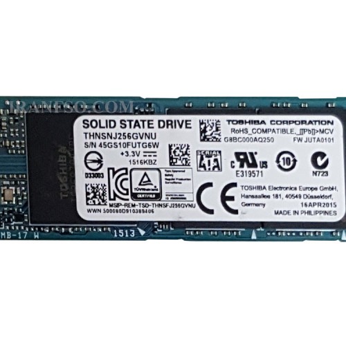 هارد SSD لپ تاپ 256 گیگابایت توشیبا M2 NGFF 2280