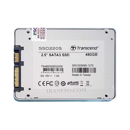 هارد SSD لپ تاپ 480 گیگابایت Transcend Sata 2.5Inch شش ماه گارانتی
