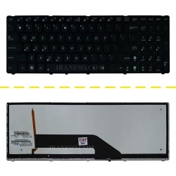 کیبرد لپ تاپ ایسوس K50-K61-K70 مشکی-با بک لایت-با فریم