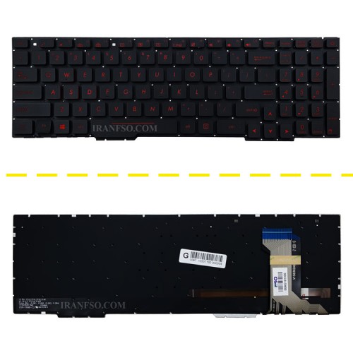 کیبرد لپ تاپ ایسوس ROG Strix GL553 مشکی-اینترکوچک با بک لایت-بدون فریم