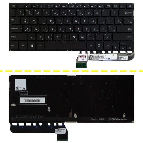 کیبرد لپ تاپ ایسوس ZenBook UX430U مشکی-اینترکوچک-بابک لایت-بدون فریم