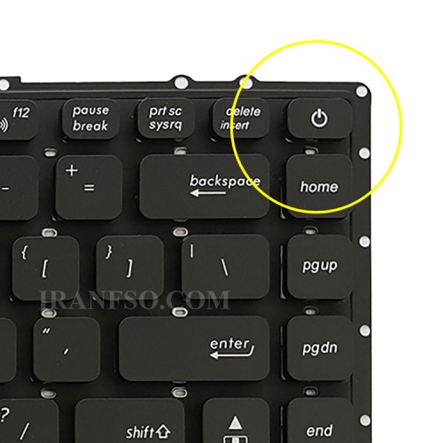 کیبرد لپ تاپ ایسوس VivoBook X441 مشکی-اینترکوچک بدون فریم-به همراه کلید پاور