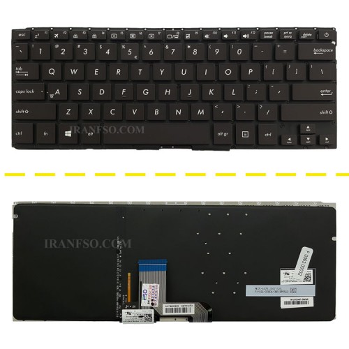کیبرد لپ تاپ ایسوس ZenBook UX310 مشکی-اینترکوچک-بابک لایت-بدون فریم با کلید پاور