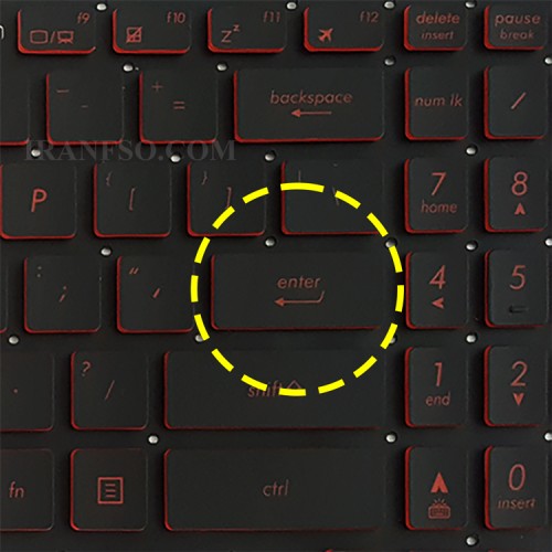 کیبرد لپ تاپ ایسوس TUF Gaming FX505 مشکی-اینترکوچک-بابک لایت-بدون فریم با کلید پاور