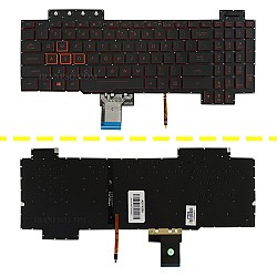کیبرد لپ تاپ ایسوس TUF Gaming FX505 مشکی-اینترکوچک-بابک لایت-بدون فریم با کلید پاور