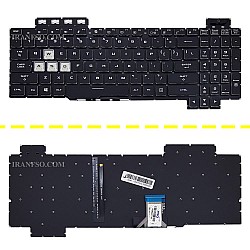 کیبرد لپ تاپ ایسوس TUF Gaming FX505 مشکی-اینترکوچک-بابک لایت-بدون فریم با کلید پاور