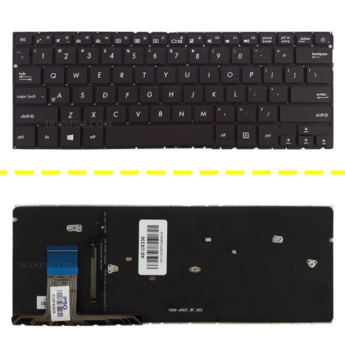 کیبرد لپ تاپ ایسوس ZenBook UX330 مشکی-اینترکوچک-بابک لایت-بدون فریم با کلید پاور