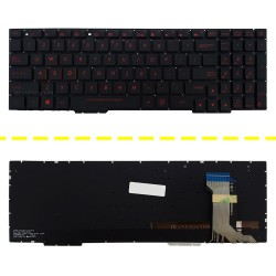 کیبرد لپ تاپ ایسوس GL553-FX553 مشکی-اینترکوچک-با بک لایت و کلید پاور