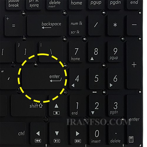 کیبرد لپ تاپ ایسوس N501 مشکی-اینترکوچک-بدون بک لایت و کلید پاور