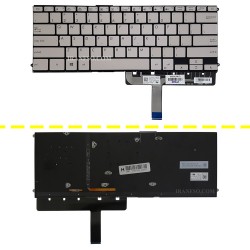 کیبرد لپ تاپ ایسوس ZenBook 3 Delux UX490 نقره ای-اینترکوچک-بابک لایت-بدون فریم