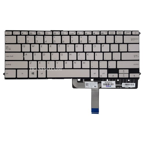 کیبرد لپ تاپ ایسوس ZenBook 3 Delux UX490 نقره ای-اینترکوچک-بابک لایت-بدون فریم