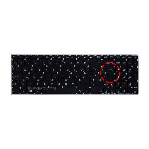 کیبرد لپ تاپ ایسوس X540 مشکی-اینتربزرگ بدون فریم به همراه کلید پاور