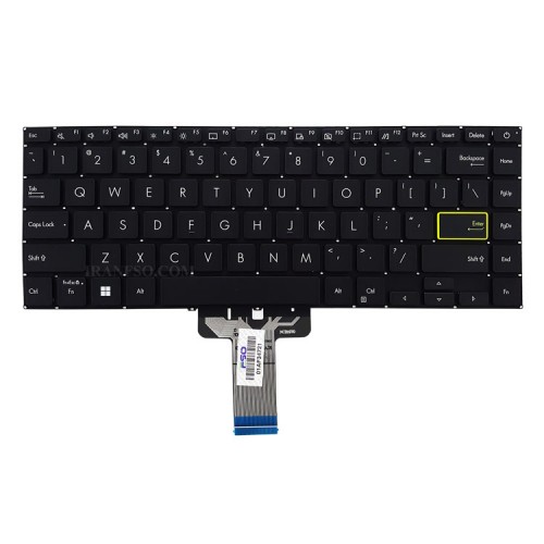 کیبرد لپ تاپ ایسوس VivoBook S433 مشکی-اینترکوچک-بدون بک لایت-بدون فریم با کلید پاور