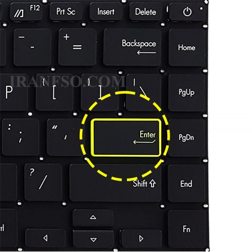 کیبرد لپ تاپ ایسوس VivoBook S433 مشکی-اینترکوچک-بدون بک لایت-بدون فریم با کلید پاور