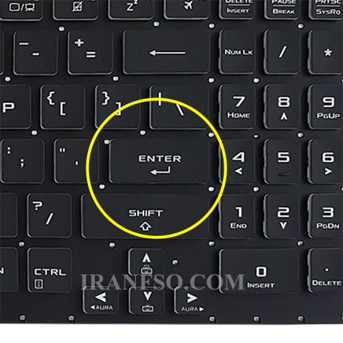 کیبرد لپ تاپ ایسوس ROG Strix G731 مشکی-اینترکوچک-بابک لایت-بدون فریم با کلید پاور
