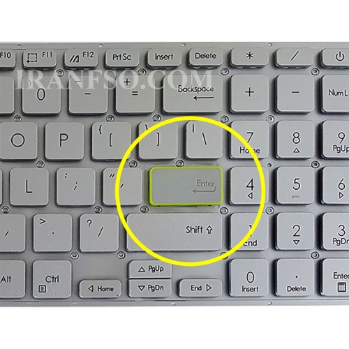 کیبرد لپ تاپ ایسوس VivoBook S15 S531 نقره ای-اینترکوچک-بدون فریم با کلید پاور