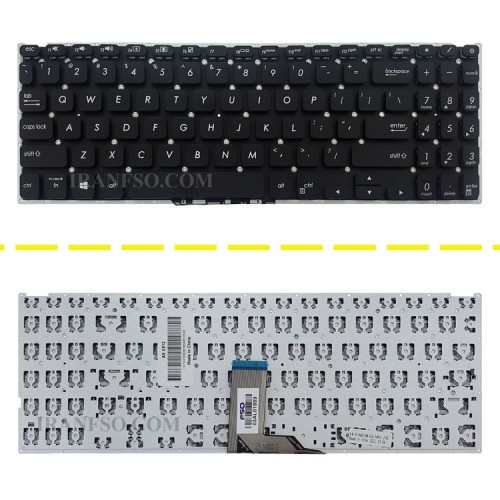 کیبرد لپ تاپ ایسوس VivoBook 15 X512 مشکی-اینترکوچک بدون فریم به همراه کلید پاور