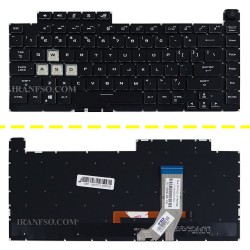 کیبرد لپ تاپ ایسوس ROG Strix G531G مشکی-اینترکوچک-بابک لایت-بدون فریم با کلید پاور