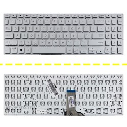 کیبرد لپ تاپ ایسوس VivoBook S15 K530 نقره ای-اینترکوچک بدون فریم به همراه کلید پاور