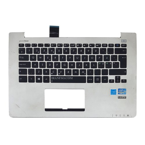 کیبرد لپ تاپ ایسوس Vivobook S300 مشکی با قاب C نقره ای دست دوم