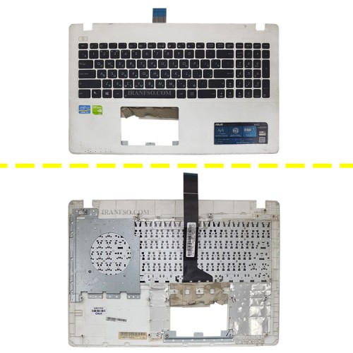 کیبرد لپ تاپ ایسوس X552 مشکی با قاب C سفید اینتر کوچک-دست دوم