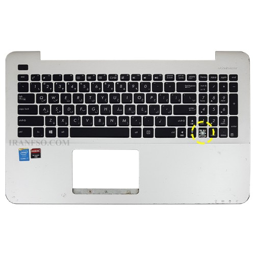 کیبرد لپ تاپ ایسوس X555L مشکی با قاب C نقره ای دست دوم