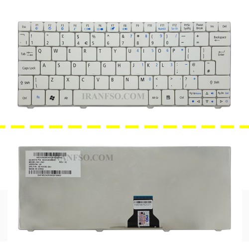 کیبرد لپ تاپ ایسر Aspire One 751 سفید