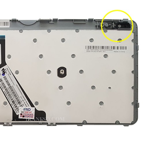 کیبرد لپ تاپ ایسر Aspire V5-571 مشکی با فریم نقره ای-به همراه کلید پاور