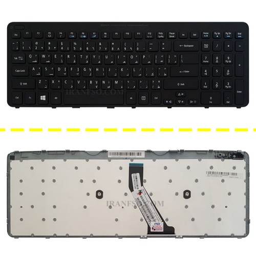 کیبرد لپ تاپ ایسر Aspire V5-571 مشکی با فریم-به همراه کلید پاور