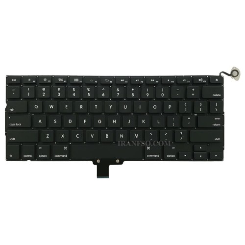 کیبرد لپ تاپ اپل MacBook Pro A1278 مشکی-اینترکوچک به همراه کلید پاور