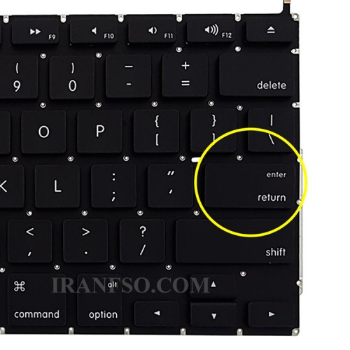 کیبرد لپ تاپ اپل MacBook Pro A1297 مشکی-اینترکوچک به همراه کلید پاور