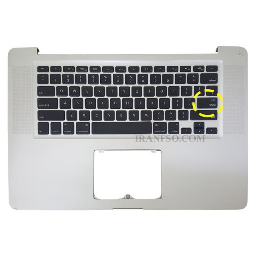 کیبرد لپ تاپ اپل MacBook Pro A1286_2011 با قاب C نقره ای اینترکوچک-دست دوم
