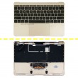 کیبرد لپ تاپ اپل MacBook A1534_2015 مشکی با قاب C طلایی به همراه تاچ پد دست دوم
