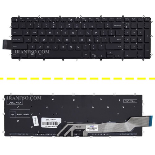 کیبرد لپ تاپ دل Inspiron 15-5567 مشکی-اینترکوچک با بک لایت-بدون فریم
