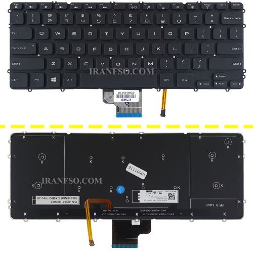 کیبرد لپ تاپ دل XPS 15 9530 مشکی-اینترکوچک-بابک لایت-بدون فریم