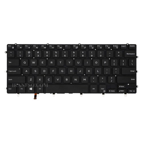 کیبرد لپ تاپ دل XPS 15 9550 مشکی-اینتر کوچک-با بک لایت-بدون فریم