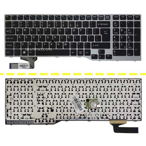 کیبرد لپ تاپ فوجیتسو Lifebook AH544 مشکی با موس-با فریم نقره ای