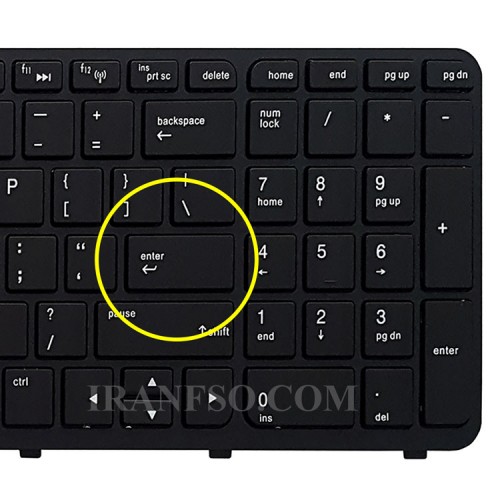 کیبرد لپ تاپ اچ پی ProBook 350-G2 مشکی-اینترکوچک با فریم