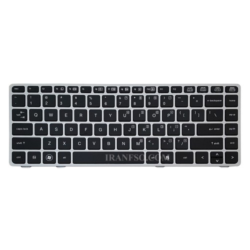 کیبرد لپ تاپ اچ پی EliteBook 8460B-6460B مشکی-بدون موس با فریم نقره ای