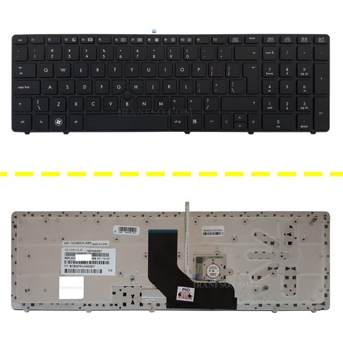 کیبرد لپ تاپ اچ پی EliteBook 8560P مشکی-با موس و فریم