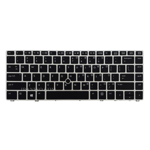 کیبرد لپ تاپ اچ پی EliteBook Folio 9470M مشکی-با موس و بک لایت-با فریم نقره ای